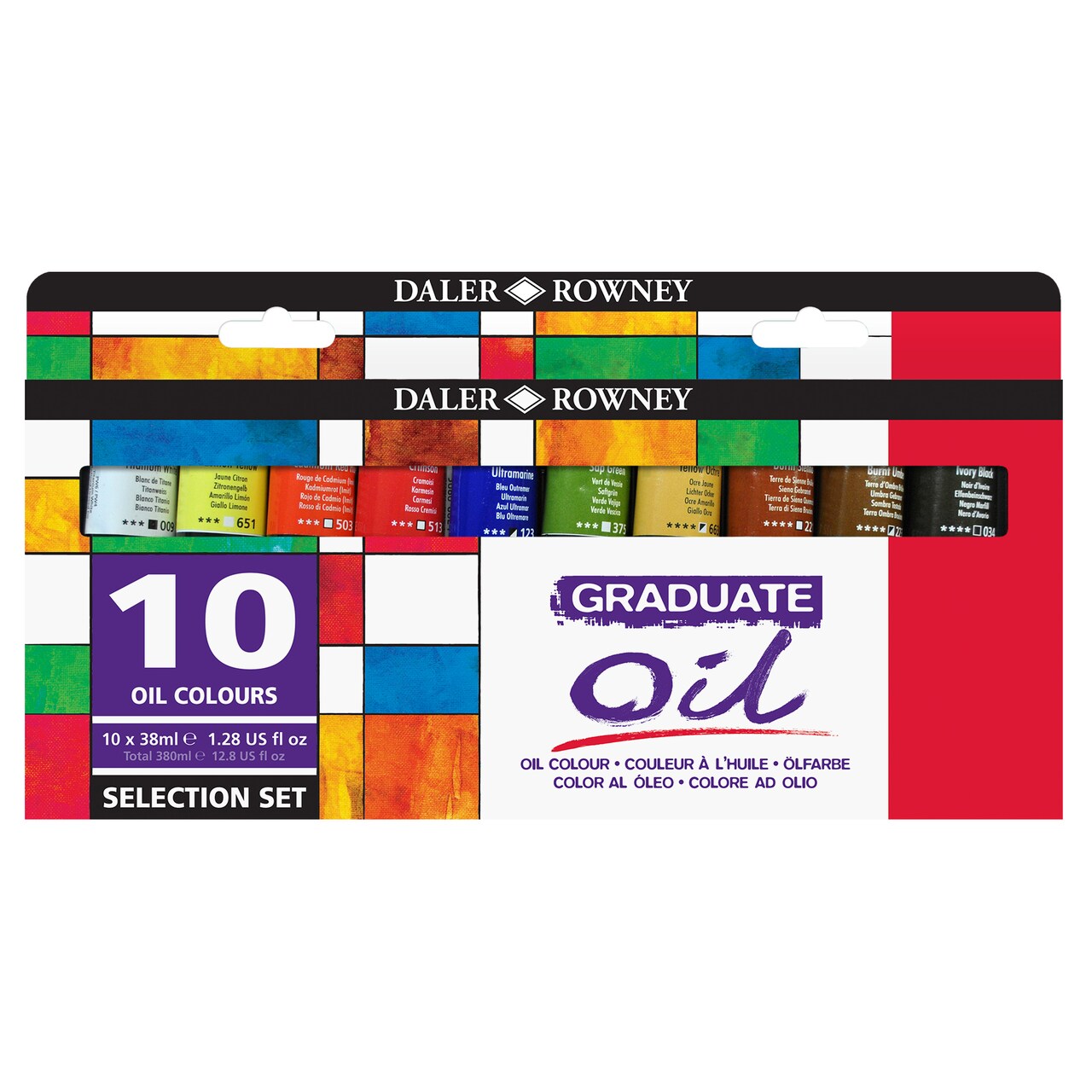 Daler-Rowney Graduate Oil Paint Selection, Set, 10 Tubes, 38Ml, 1